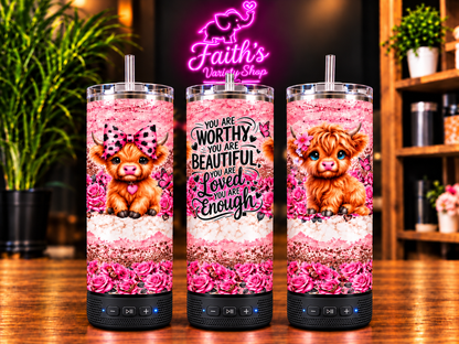 You Are Worthy Highland Cow Tumbler (Case of 25)