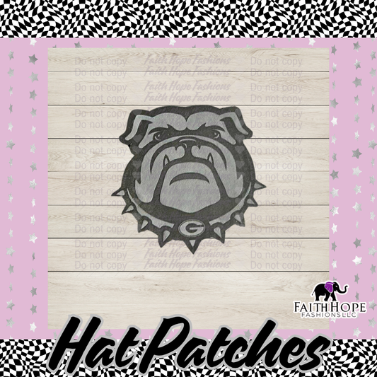 Bulldog With Collar Hat Patch- Pack of 12