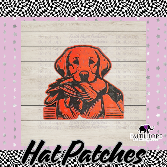 Hunting Dog Hat Patch- Pack of 12