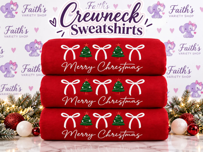 Merry Christmas Bows Embroidered Wholesale Sweater- Pack of 12