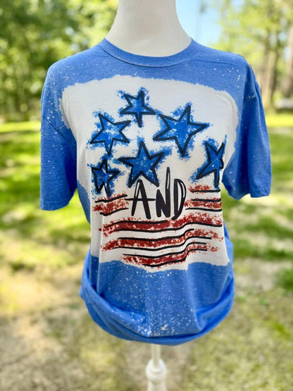 Stars and Stripes Bleached Sublimation Wholesale Shirts- Pack of 10