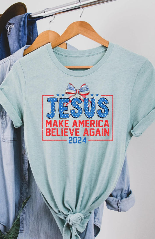Jesus, Make America Believe Again Sublimation Wholesale Shirts- Pack of 10