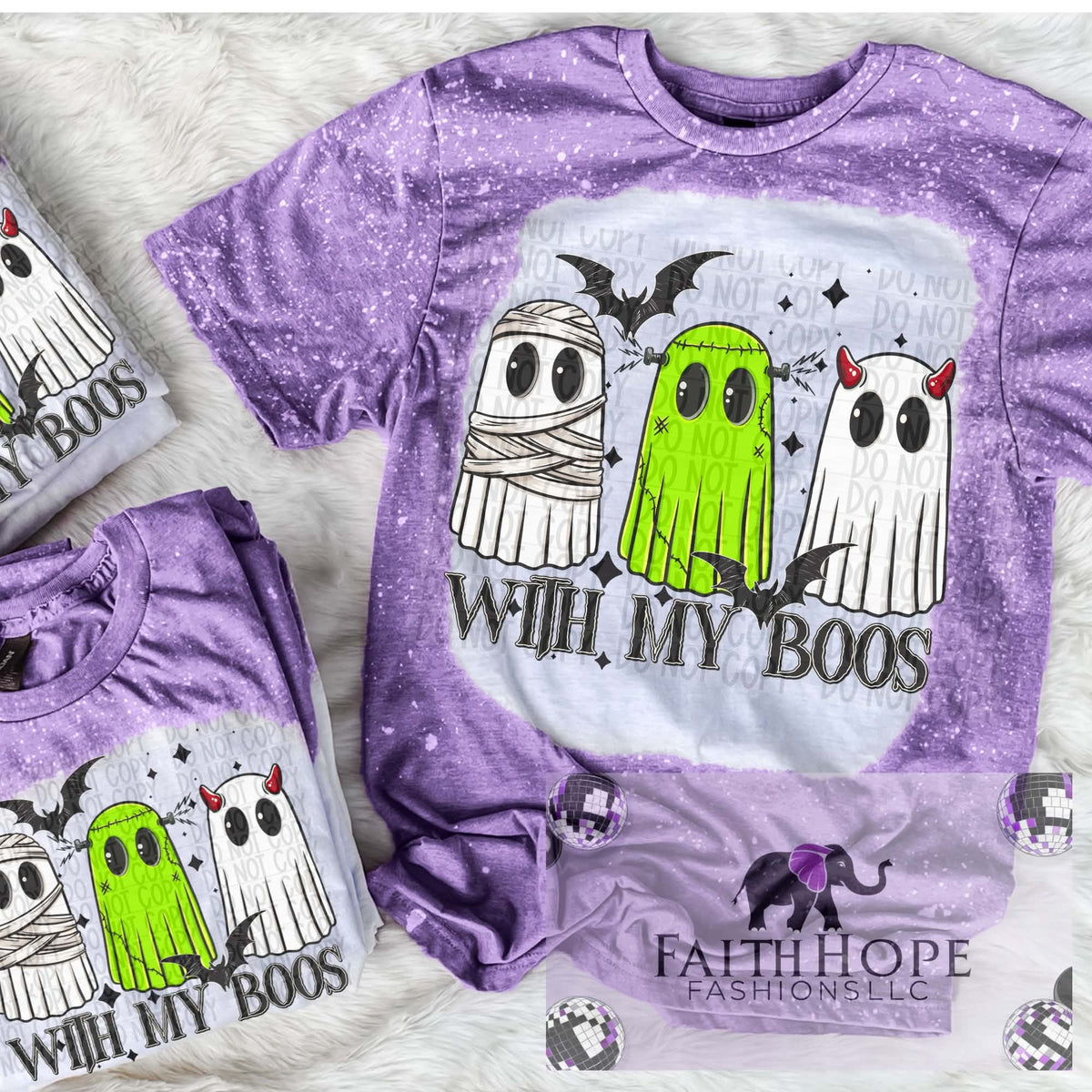 With My Boos Bleached Sublimation Wholesale Shirts- Pack of 10